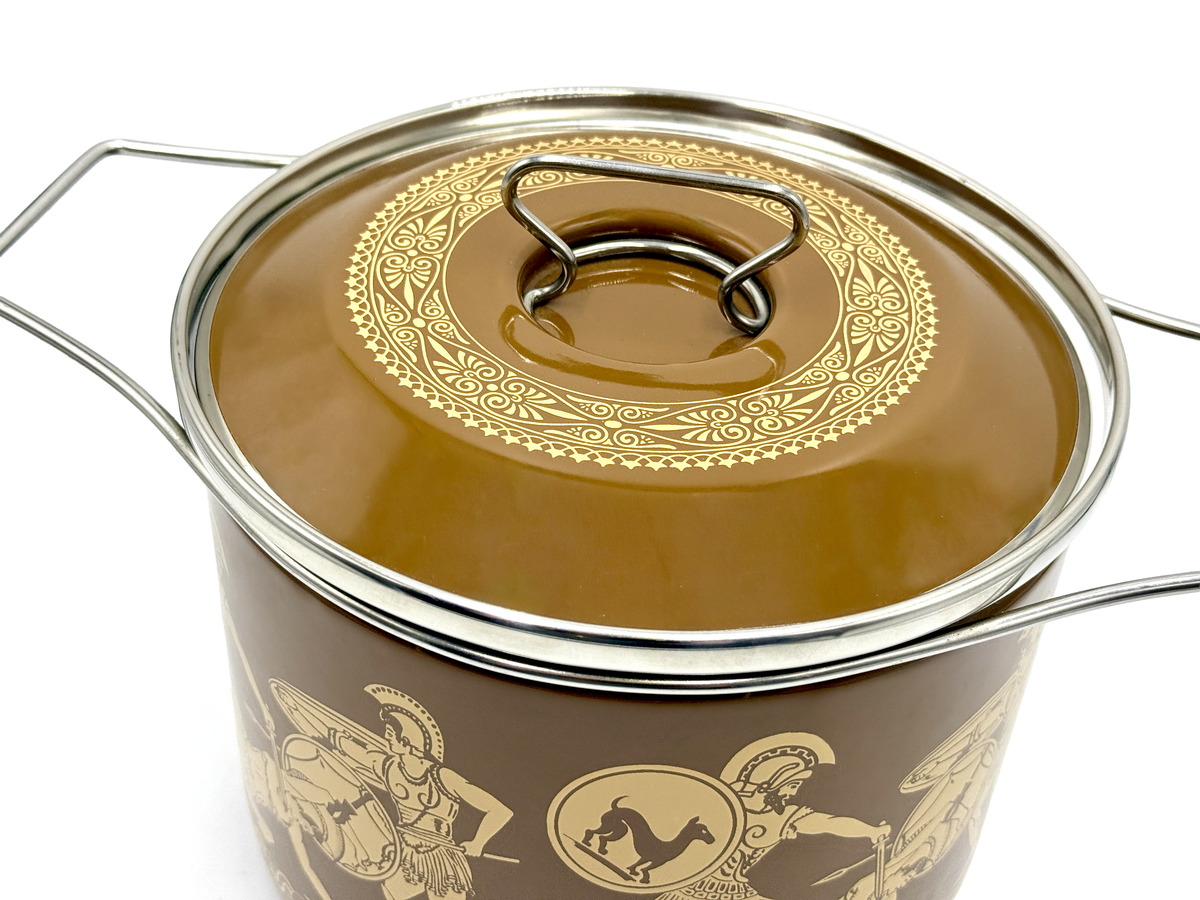 Siltal (Italy) Enamel Large Round Saucepan | Grecian/Roman
