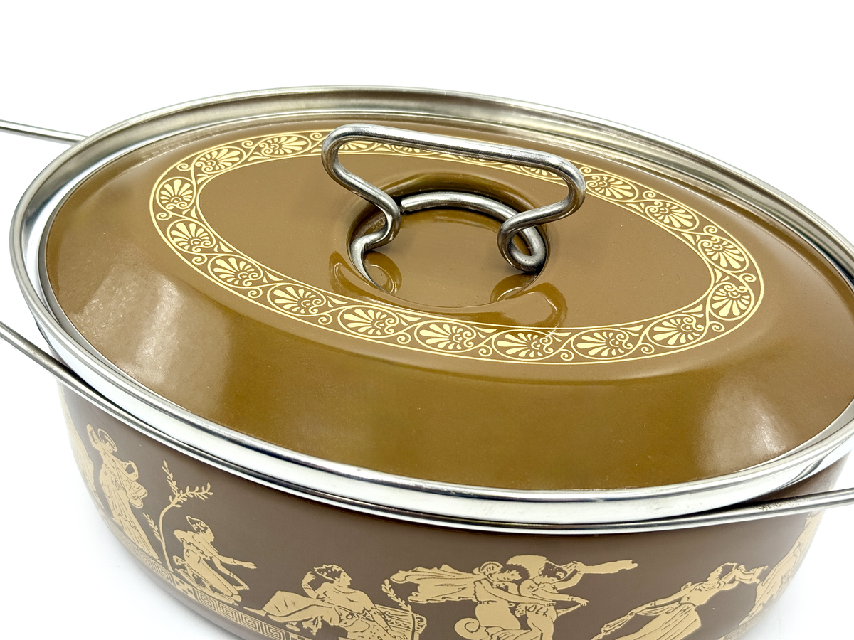 Siltal (Italy) Enamel Medium Oval Saucepan | Grecian/Roman