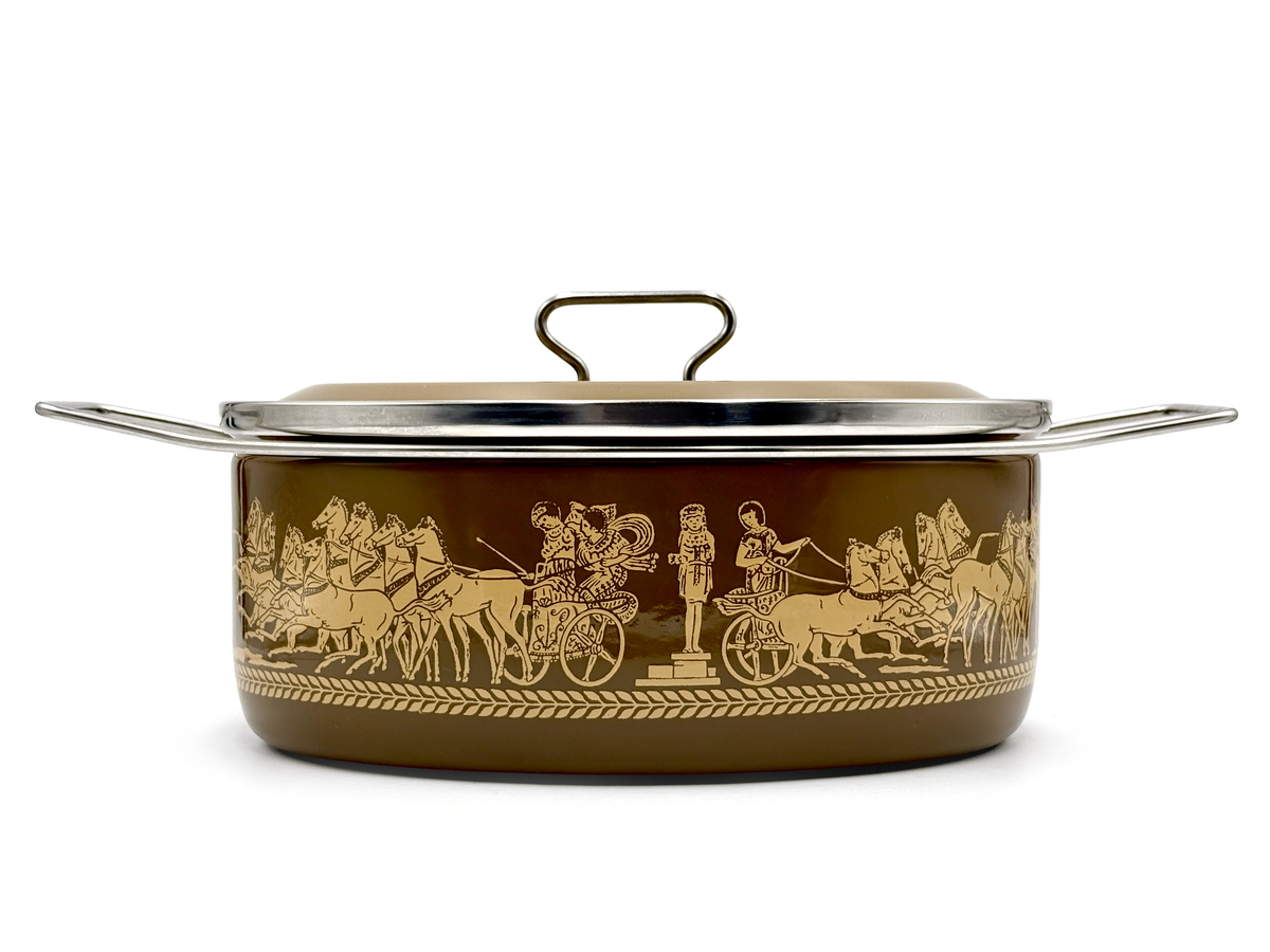 Siltal (Italy) Enamel Large Oval Saucepan | Grecian/Roman