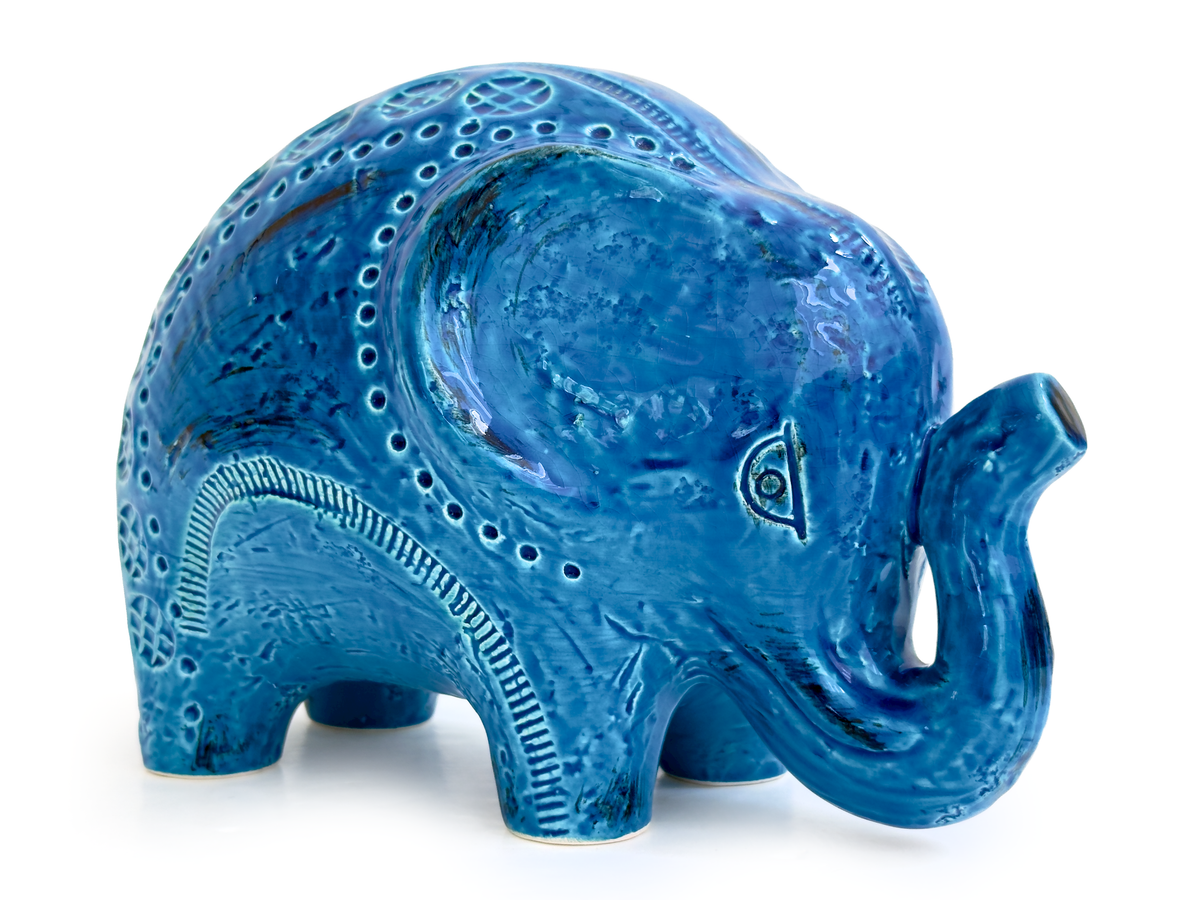 Bitossi (Italy) 'Rimini Blu' 9" Elephant