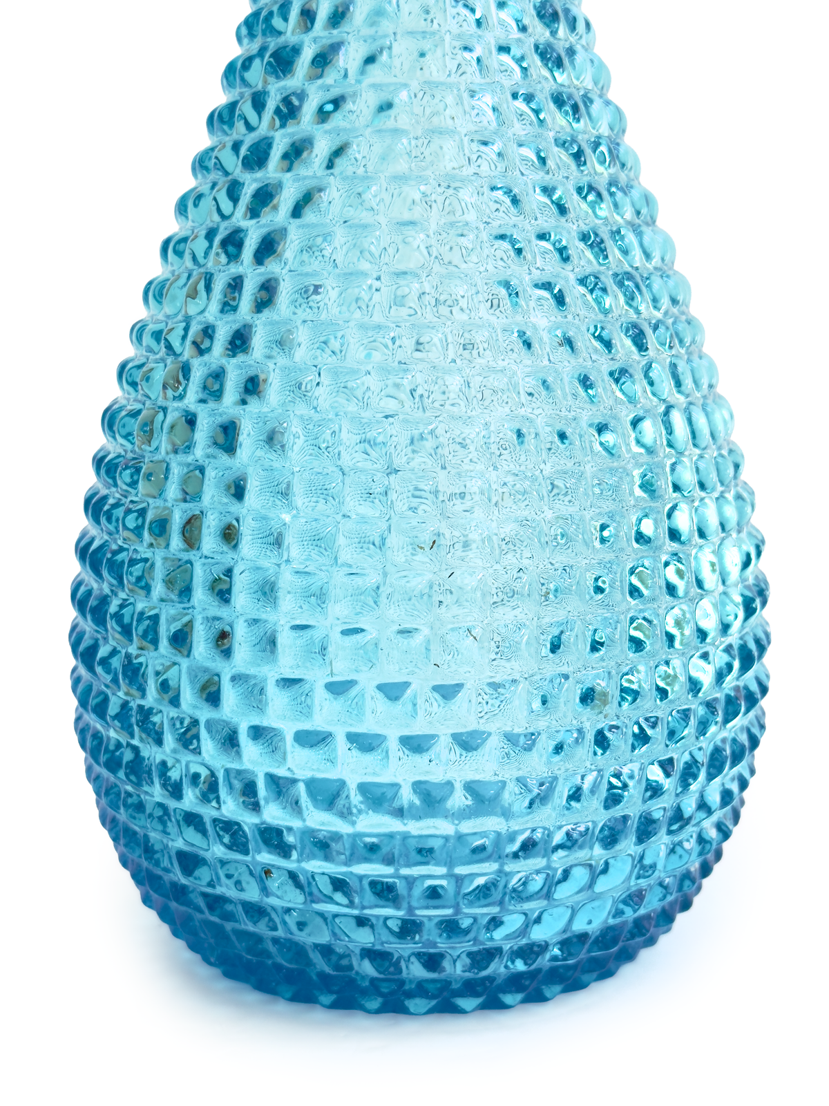 Decantador/botella 'Diamond' alto de 56 cm, en verde azulado | Fabricado en Empoli, Italia