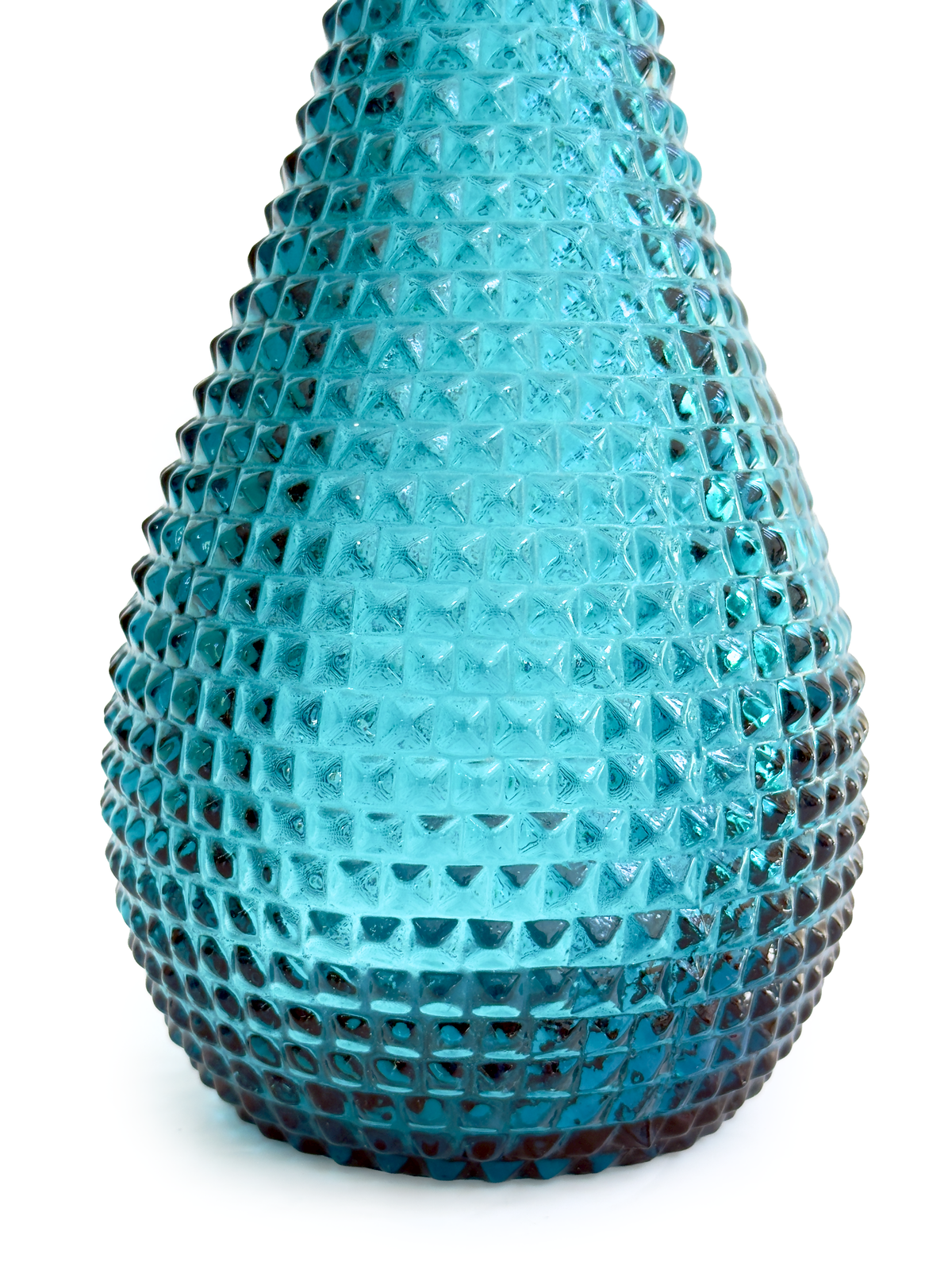 Decantador/botella 'Diamond' alto de 56 cm, en verde azulado | Fabricado en Empoli, Italia