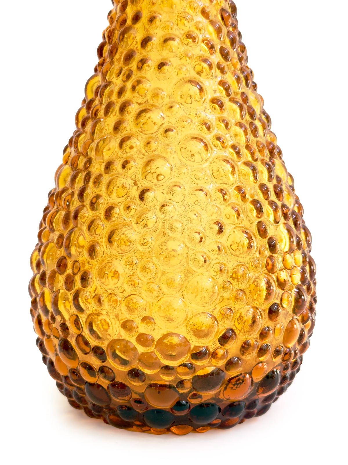 Decantador/botella alto de 56 cm, 'Hobnail/Bubble' en ámbar claro | Fabricado en Empoli, Italia