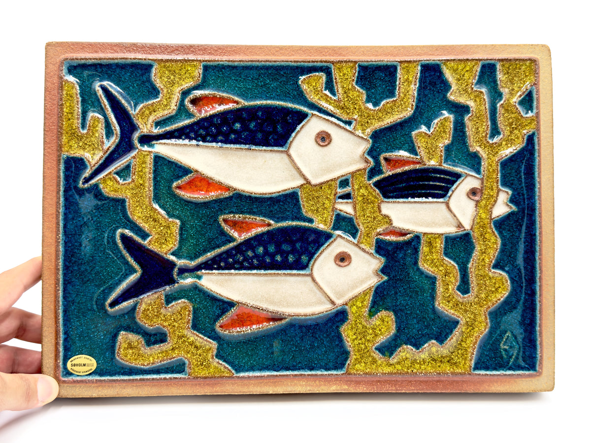 Søholm (Dinamarca) Placa de pared de cerámica grande de 14", modelo #3547 | Diseñado por Einar Johansen *RARE HALLAZGO*