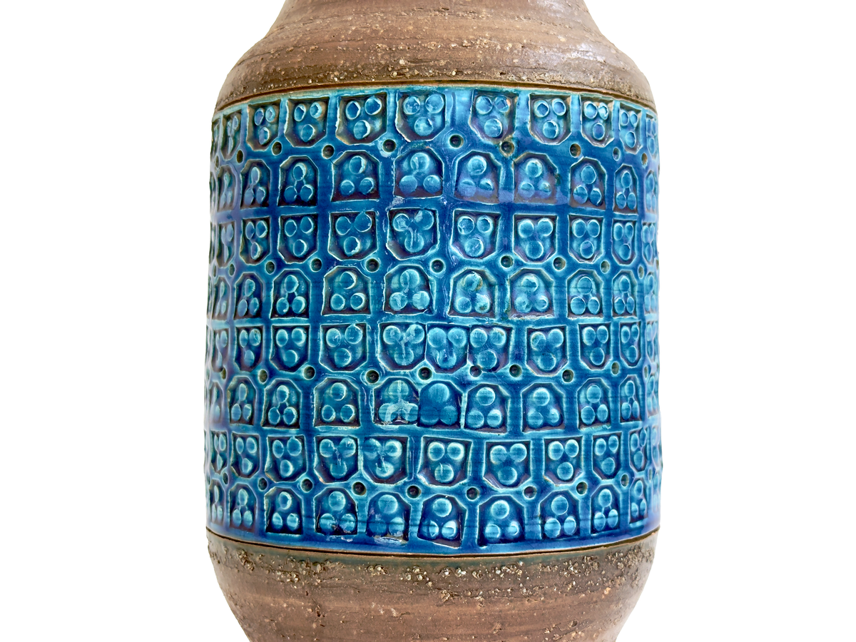 Bitossi (Italy) 'Trifoglio' in Blue, 14" Vase *RARE FIND*