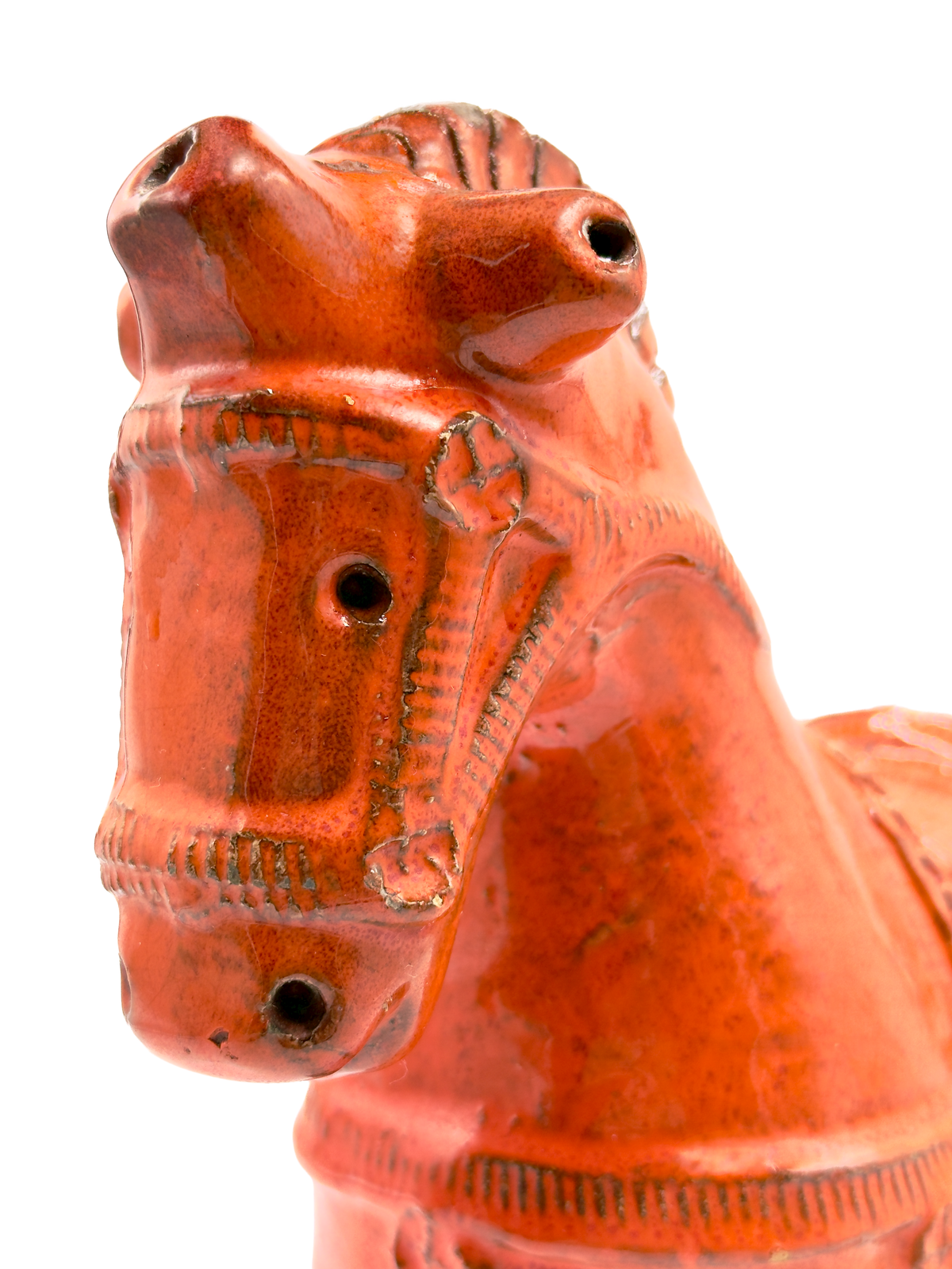 Bitossi (Italie) 'Rimini' vert foncé, cheval de 25 cm *PIÈCE RARE*