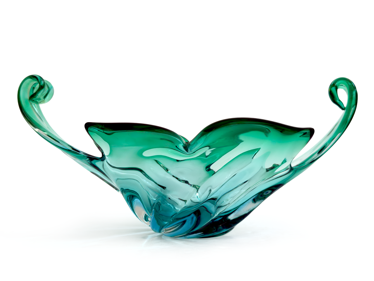 Centro de mesa de cristal artístico de 33 cm de Formia Glass (Murano, Italia) *HALLAZGO RARO*