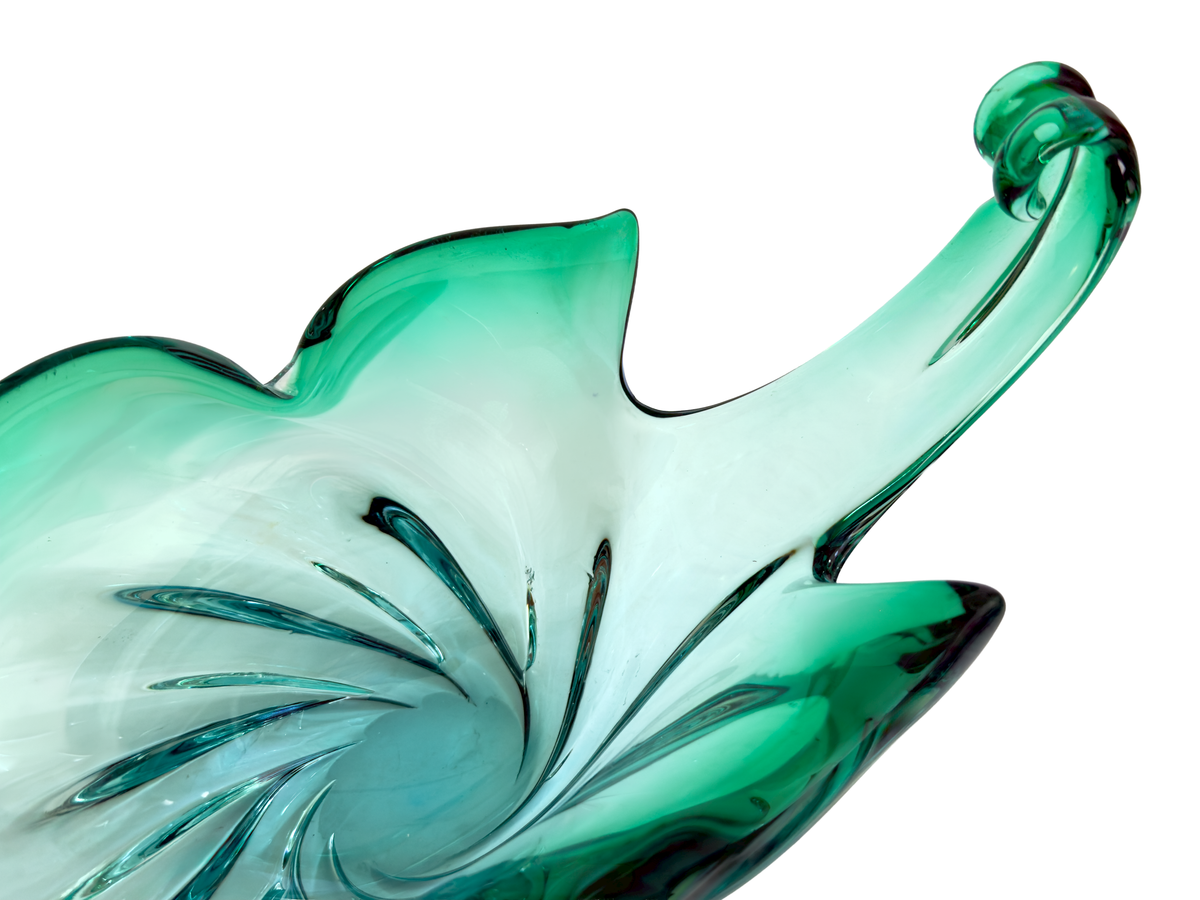 Centro de mesa de cristal artístico de 33 cm de Formia Glass (Murano, Italia) *HALLAZGO RARO*