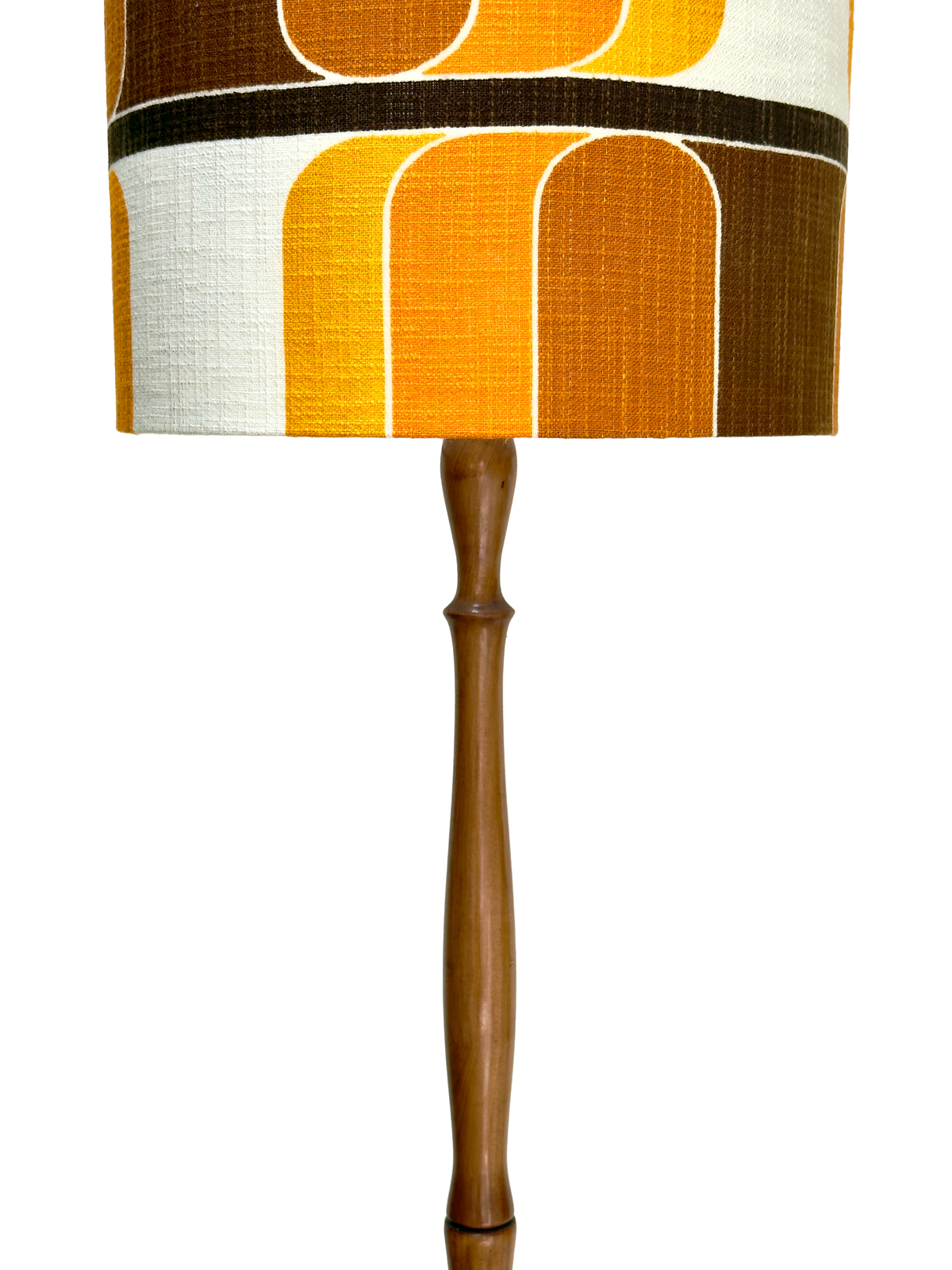 Timber 6'5" (198cm) Floor Lamp, with Hand-Made Lampshade (Vintage Fabric)