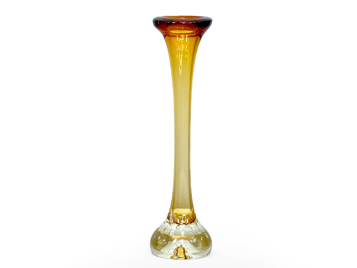 Åseda (Sweden) 'Jack in the Pulpit' aka Bone Vase, 13" Amber | Designed by Bo Borgström