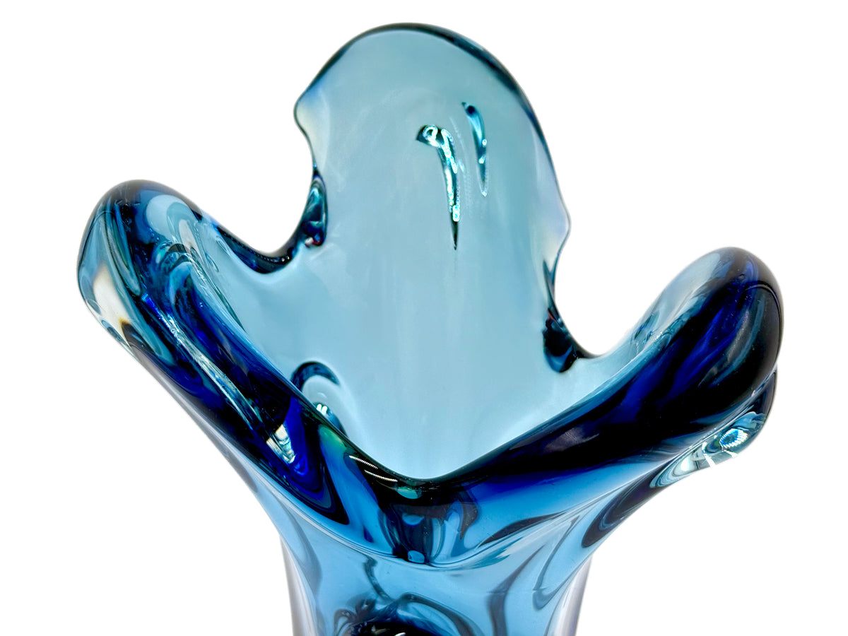 Mstisov / Borocrystal Cristalex (Czechoslovakia) Art Glass 12" Vase, in Blue