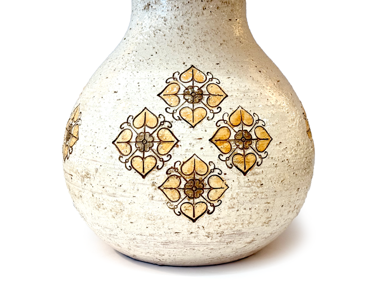 Bitossi (Italy) XL 33" Table Lamp, with Hand-Made Lampshade (Vintage Fabric)