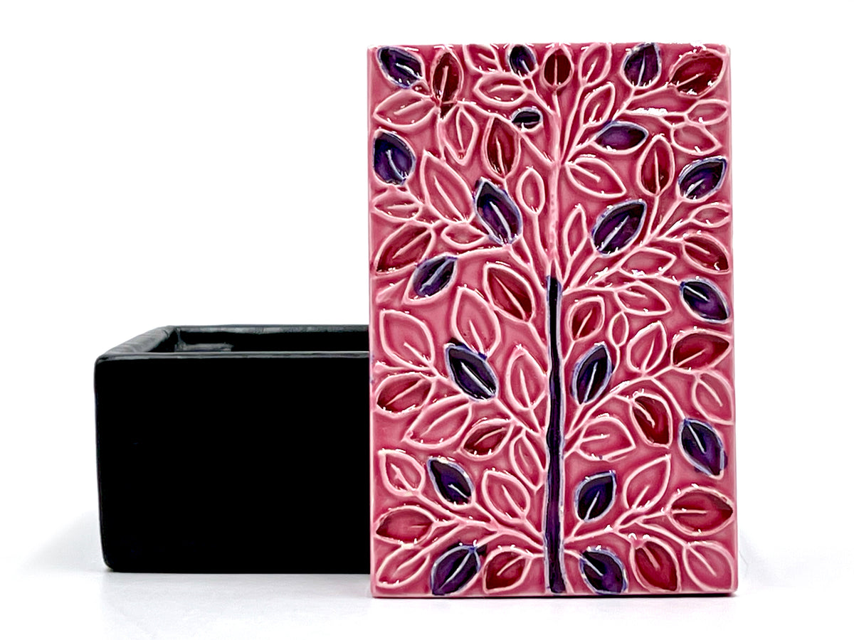 Bitossi (Italy) 'Tree of Life' in Pink, 5" Trinket Box