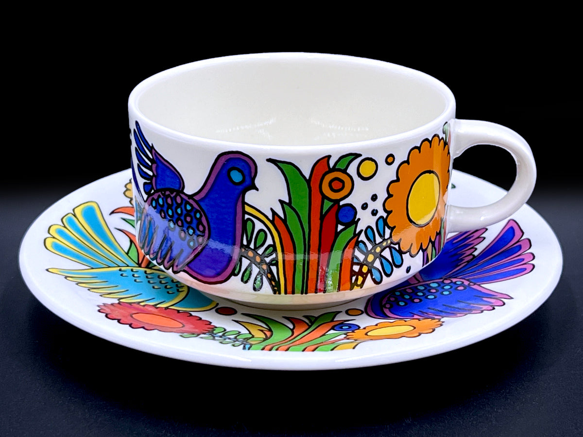Villeroy &amp; Boch (Luxemburgo) 'Acapulco' Modelo #265/2, taza plana y platillo [se vende por separado]