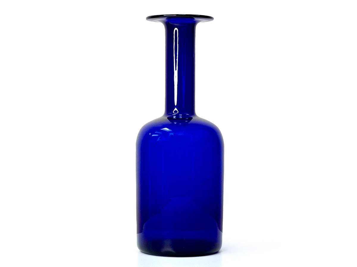 Holmegaard (Denmark) Small 10" 'Gulvvase' (Floor Vase) in Cobalt Blue | Designed by Otto Brauer