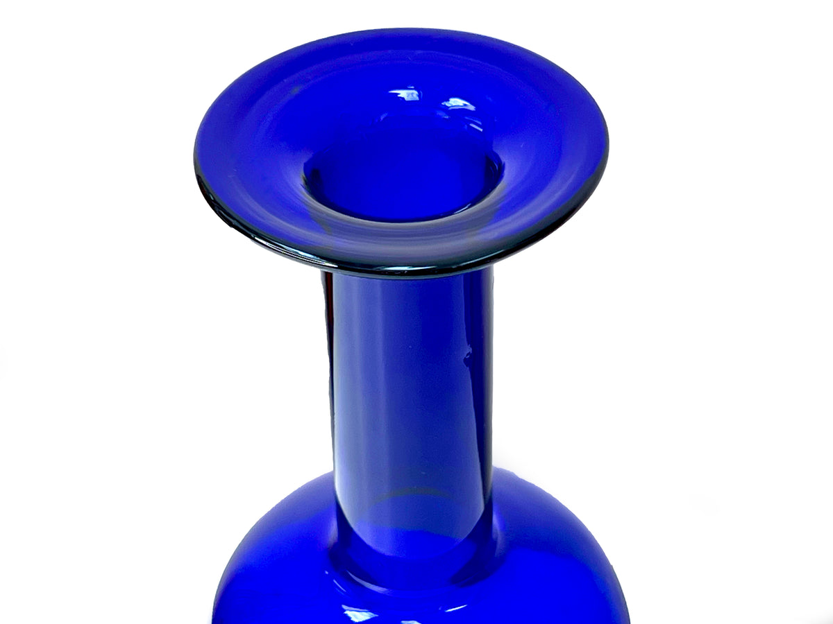 Holmegaard (Denmark) Small 10" 'Gulvvase' (Floor Vase) in Cobalt Blue | Designed by Otto Brauer