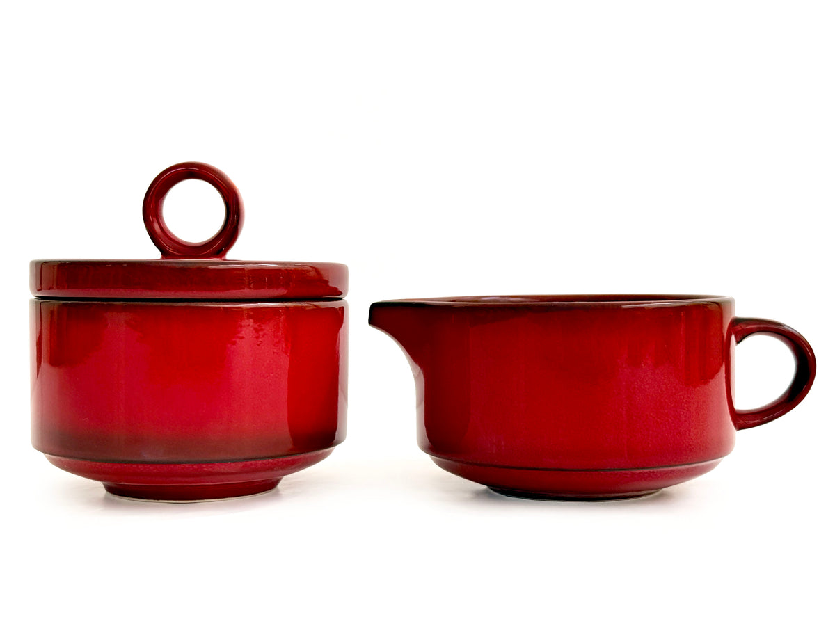 Villeroy & Boch (Luxembourg) 'Granada' Sugar Bowl (with Lid) and Creamer - That Retro Piece