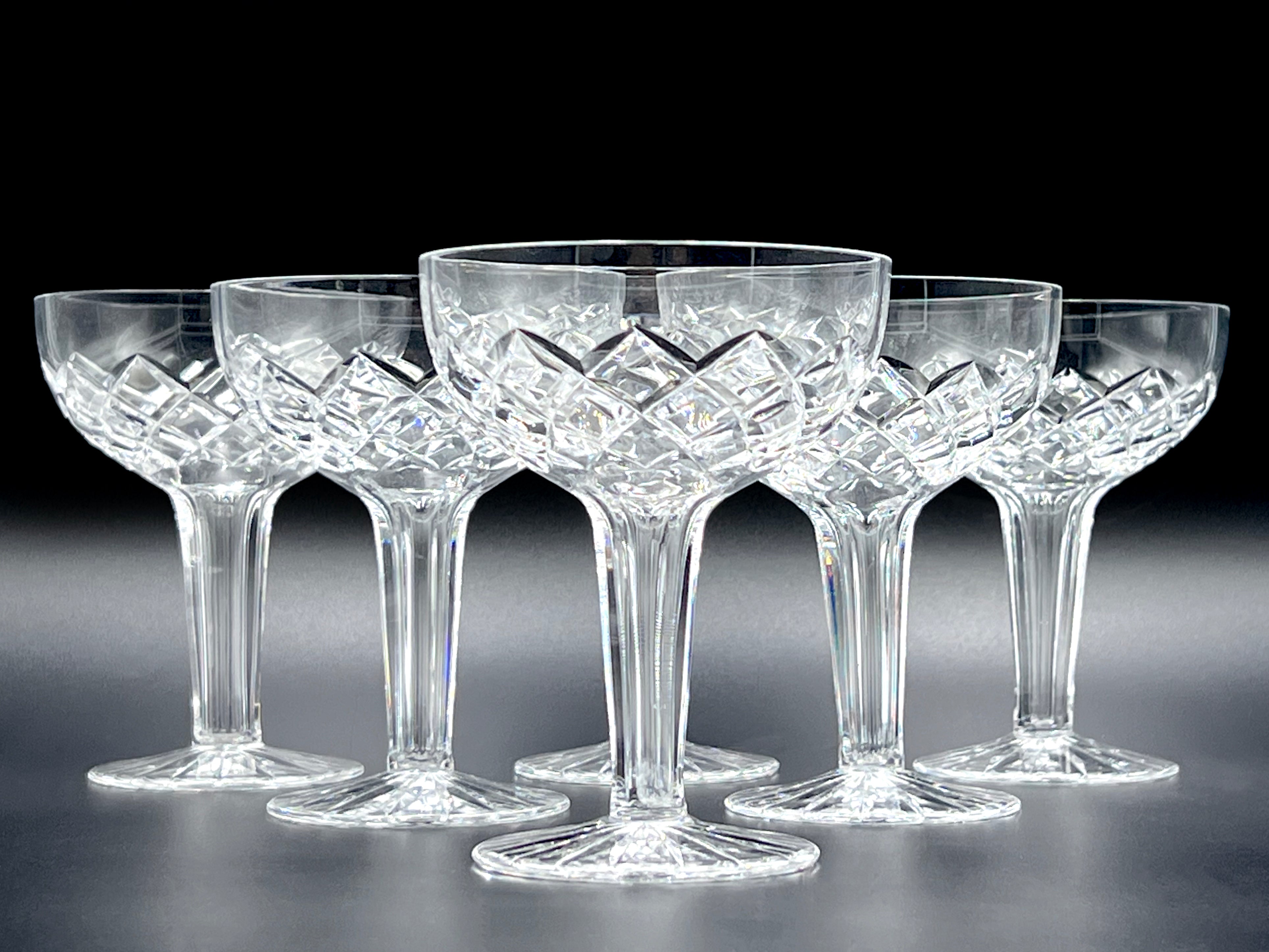 Lot 3 Coupes à Champagne En Cristal Signé Moser Lot 3 Coupes à Champagne En Cristal Signé Moser