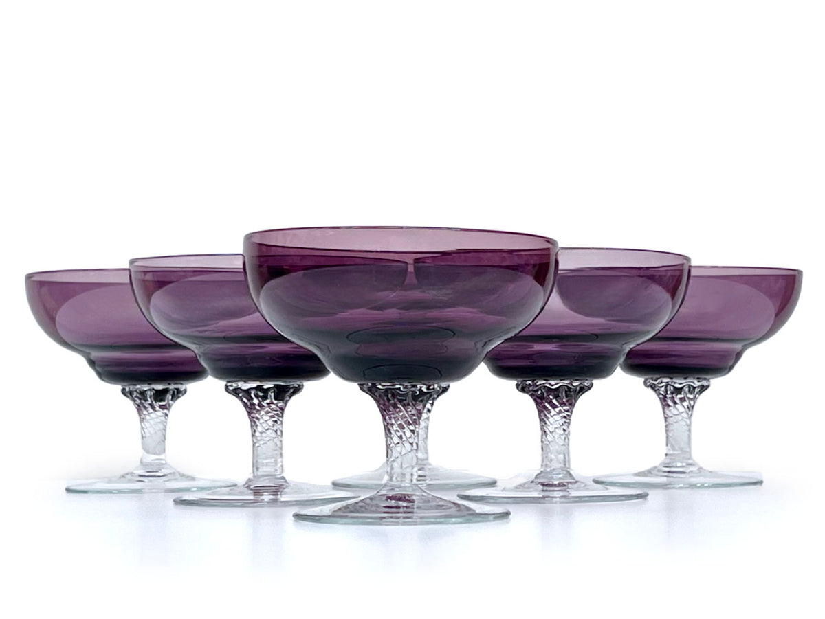 Copas de cristal para sorbete o postre, en color amatista (juego de 6)