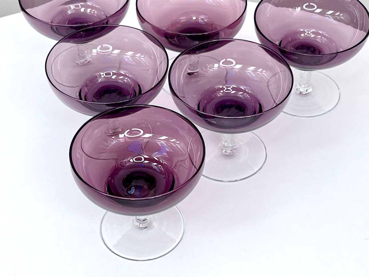 Copas de cristal para sorbete o postre, en color amatista (juego de 6)