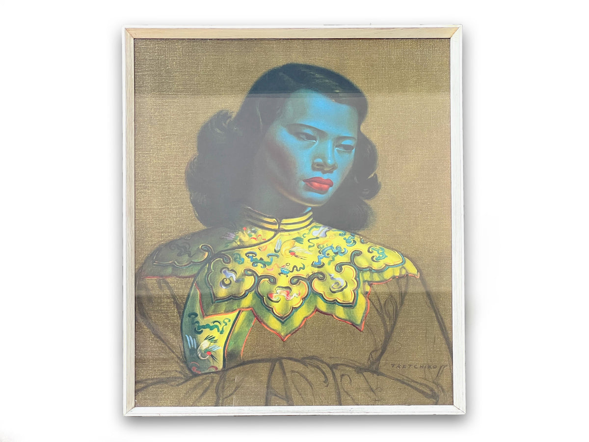 Vladimir Tretchikoff (Afrique du Sud) « Fille chinoise », impression vintage encadrée de 63 cm | Vers 1960