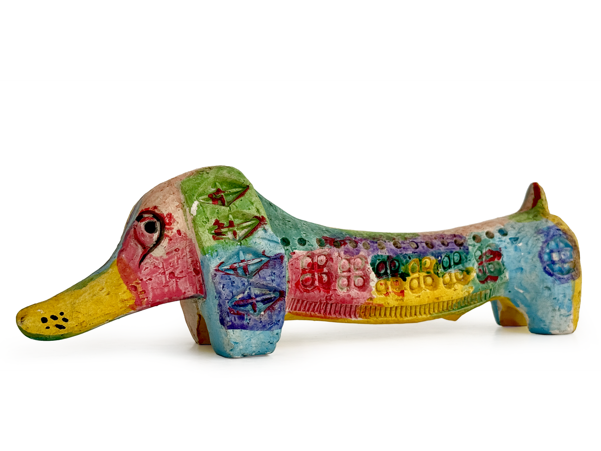 Bitossi (Italy) 'Green Garden' 9.5" Dachshund *RARE FIND*