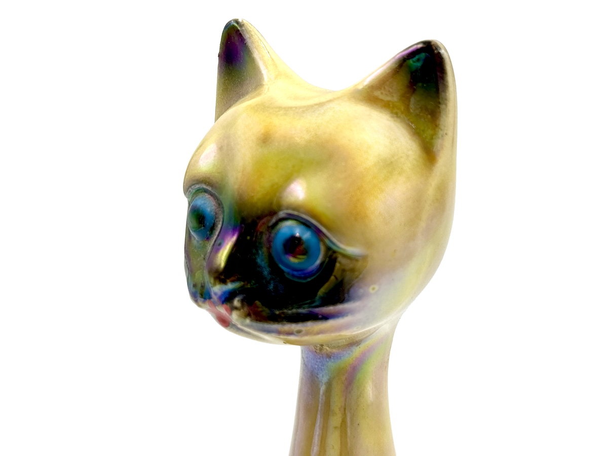 JEMA Holland (Netherlands) 10" Siamese Cat Figurine, in Tan | Model #456 *RARE FIND*