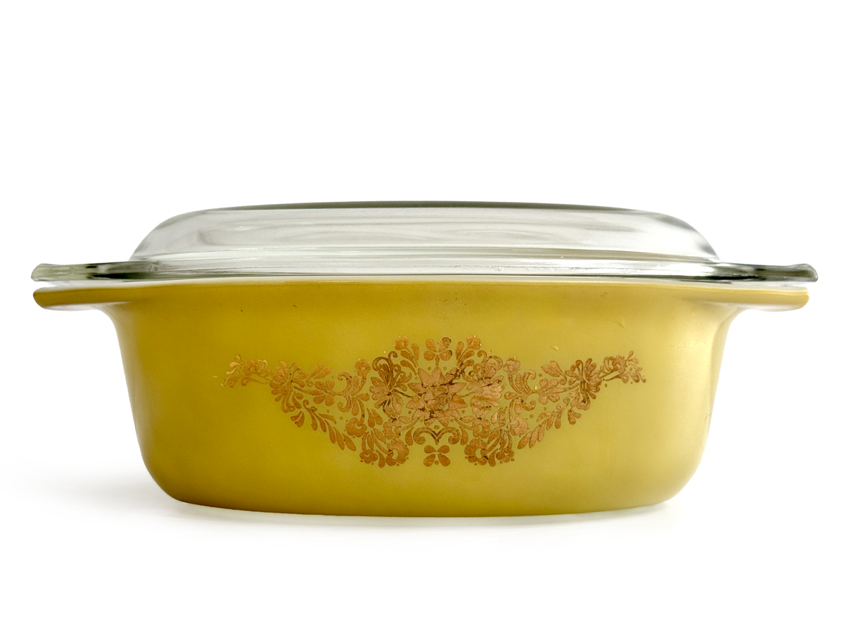 Cacerola ovalada "Golden Garland" de PYREX (EE. UU.) | Modelo n.° 043