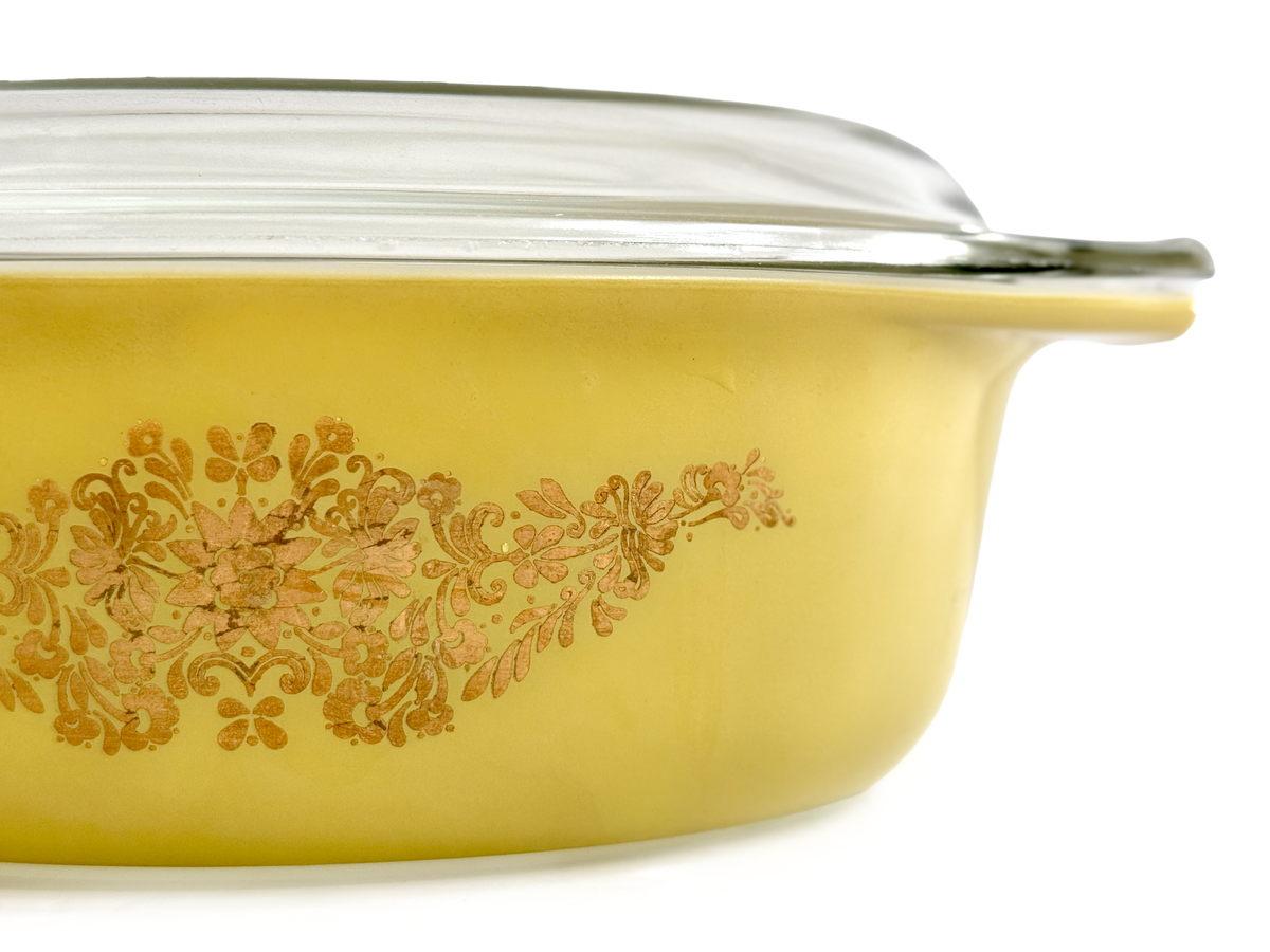 Cacerola ovalada "Golden Garland" de PYREX (EE. UU.) | Modelo n.° 043