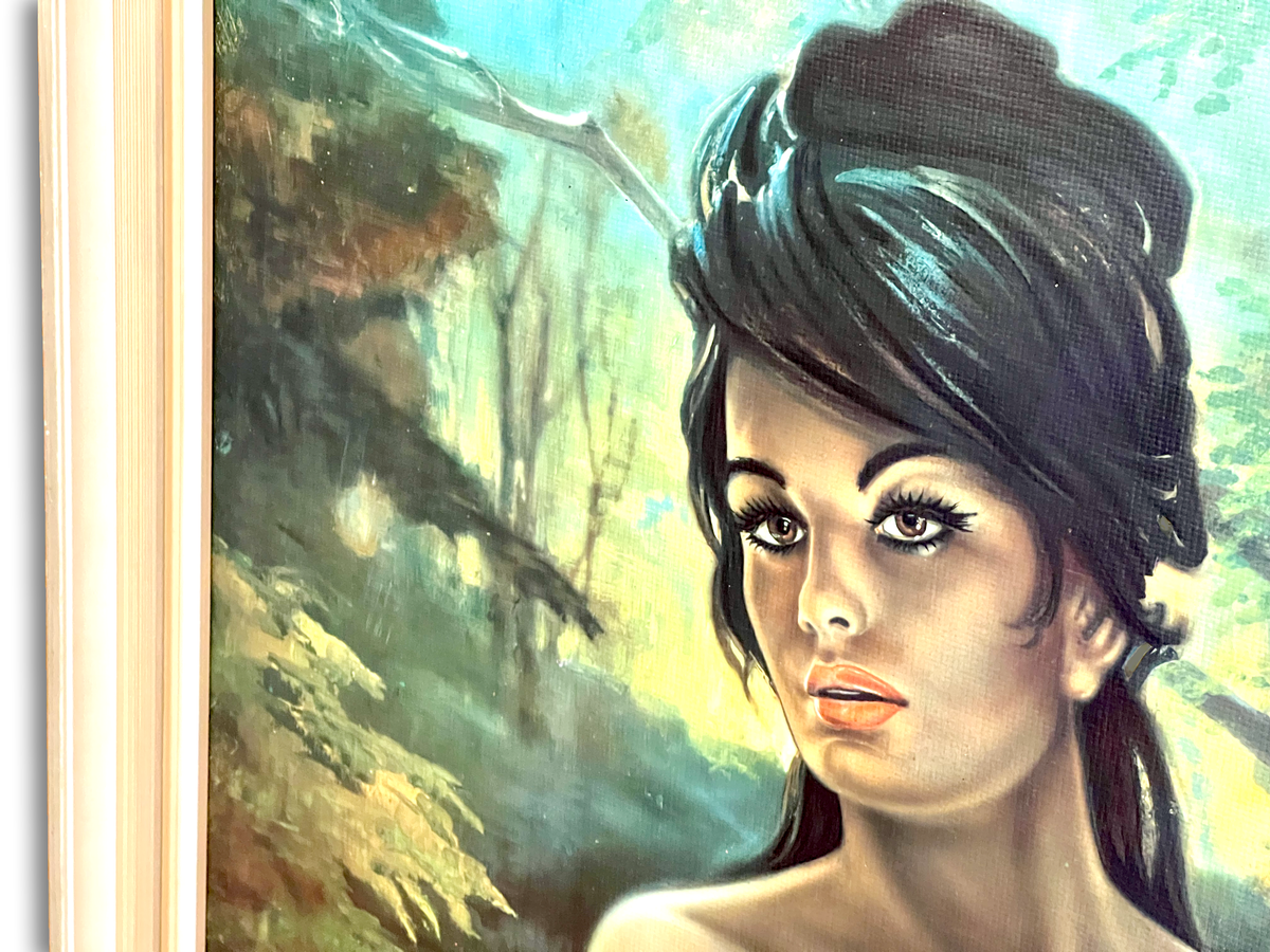 JH Lynch (Angleterre) « La Nymphe », impression vintage encadrée de 76 cm | Vers les années 1960