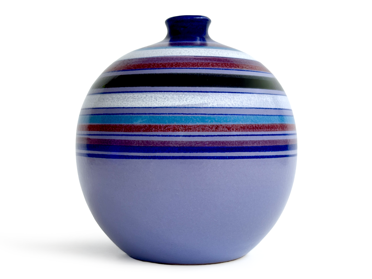 Bitossi (Italy) 'Fasce Colorate' in Lilac Purple, 6" Ball Vase