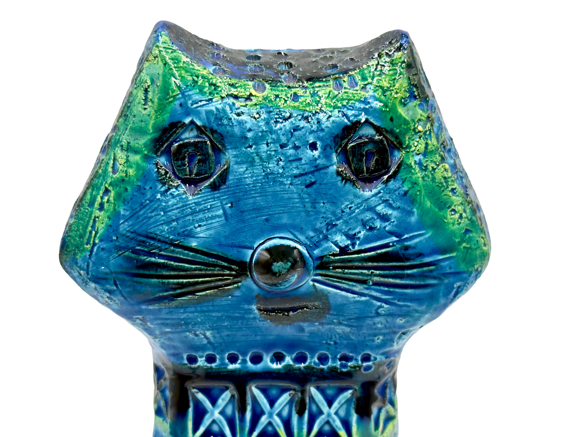Bitossi (Italy) 'Rimini Blu' 12" Standing Cat *RARE FIND*
