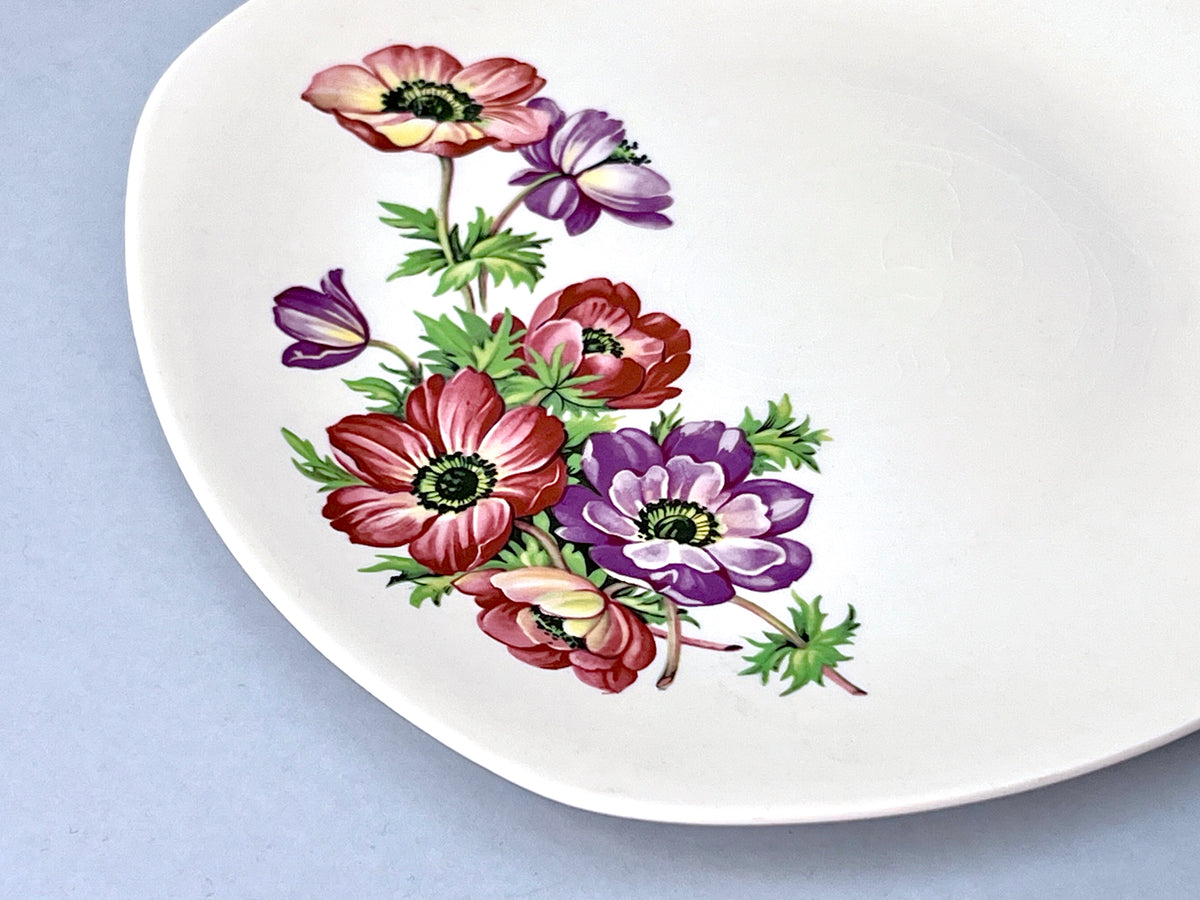 Assiettes plates « Anémones » de 25 cm (lot de 6) Midwinter (Angleterre) * TROUVAILLE RARE *