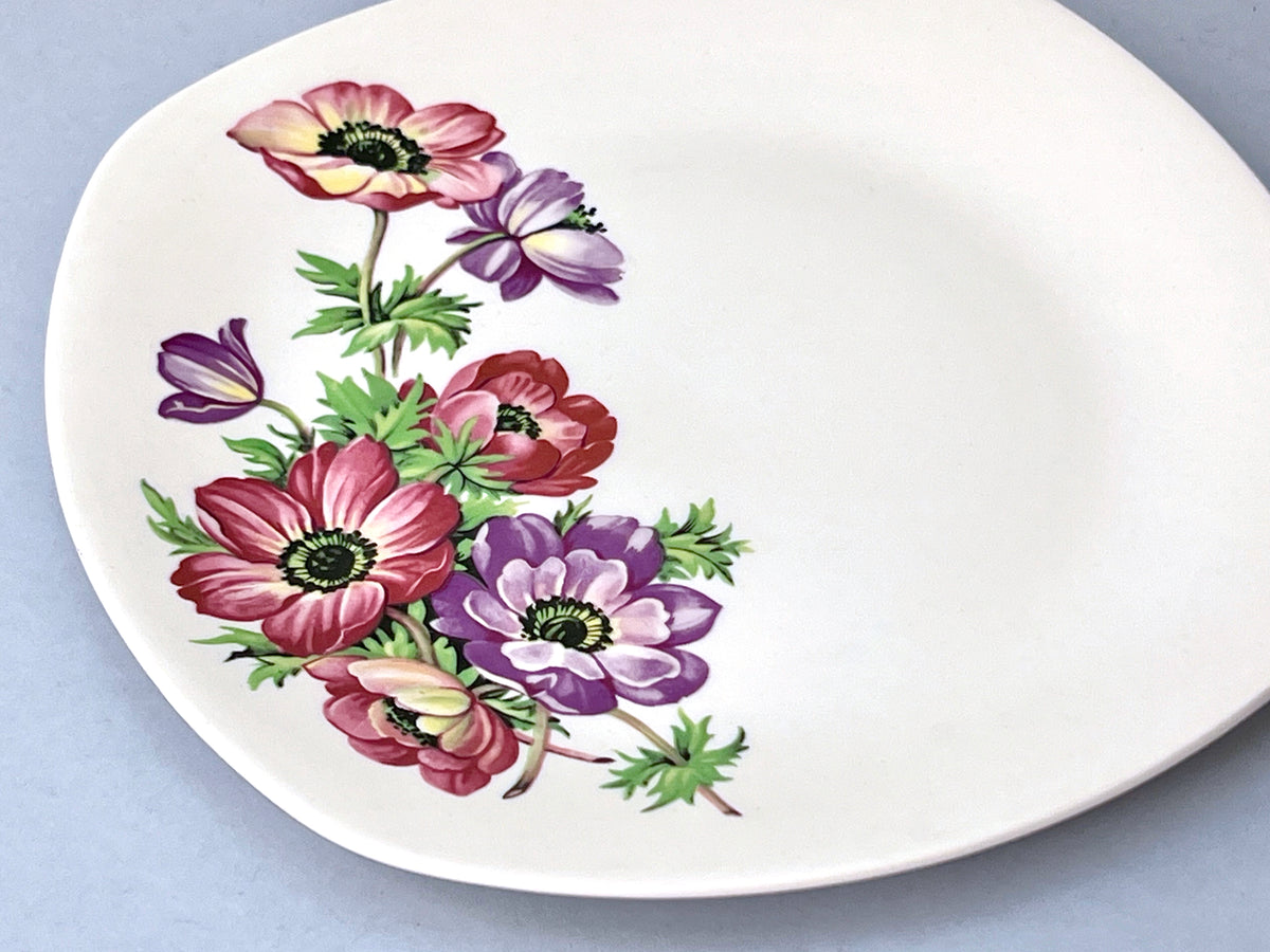 Assiettes à déjeuner/entrée « Anémones » de 21,6 cm (lot de 6) de Midwinter (Angleterre) * TROUVAILLE RARE *