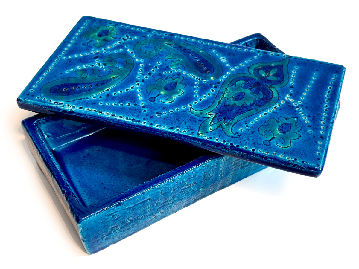 Bitossi (Italy) 'Liberty' in Blue, 8" Cigar/Cigarette Box
