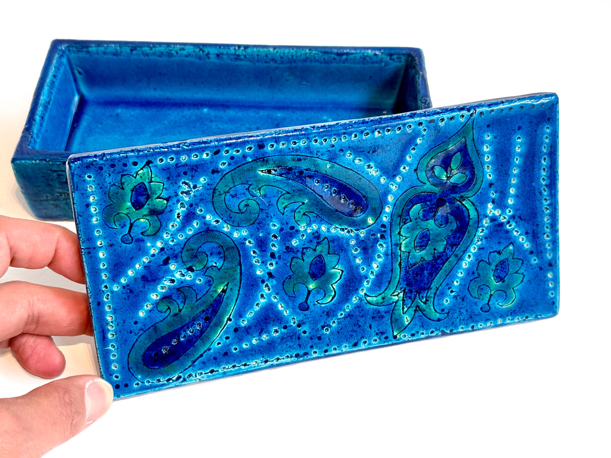 Bitossi (Italy) 'Liberty' in Blue, 8" Cigar/Cigarette Box