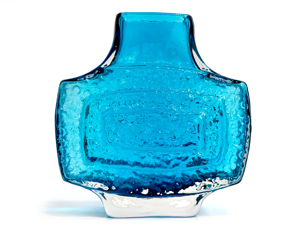 Whitefriars (England) 'TV' Vase in Kingfisher Blue, Model #9677 | Designed by Geoffrey Baxter *RARE FIND*