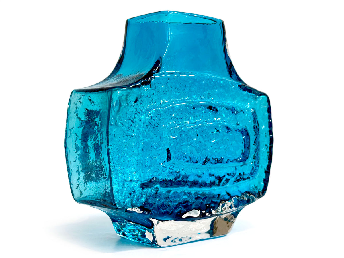 Whitefriars (England) 'TV' Vase in Kingfisher Blue, Model #9677 | Designed by Geoffrey Baxter *RARE FIND*