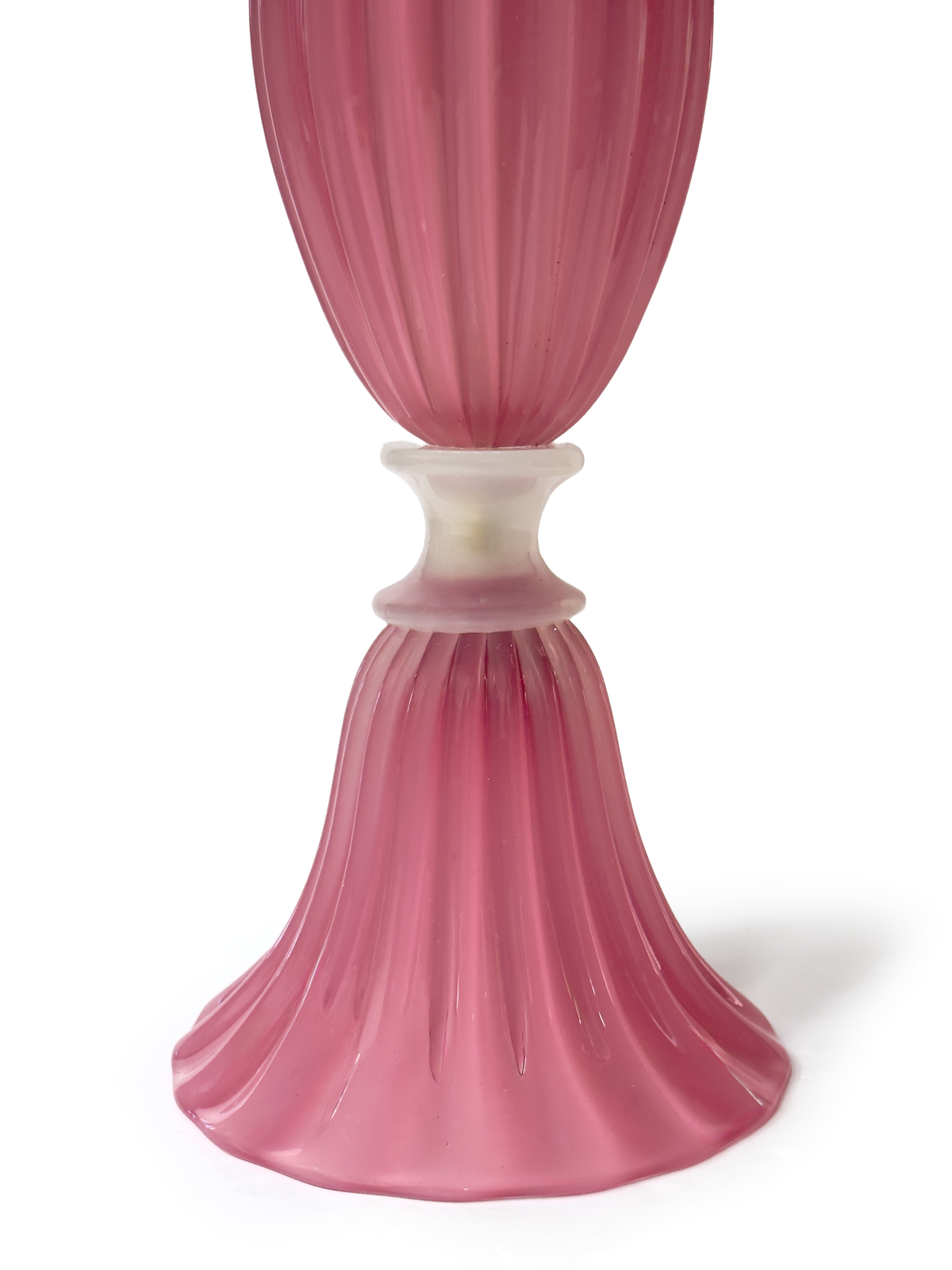 Lampe de table Archimede Seguso (Murano, Italie) Alabastro rose 45 cm, avec abat-jour fait main (tissu vintage) *PIÈCE RARE*