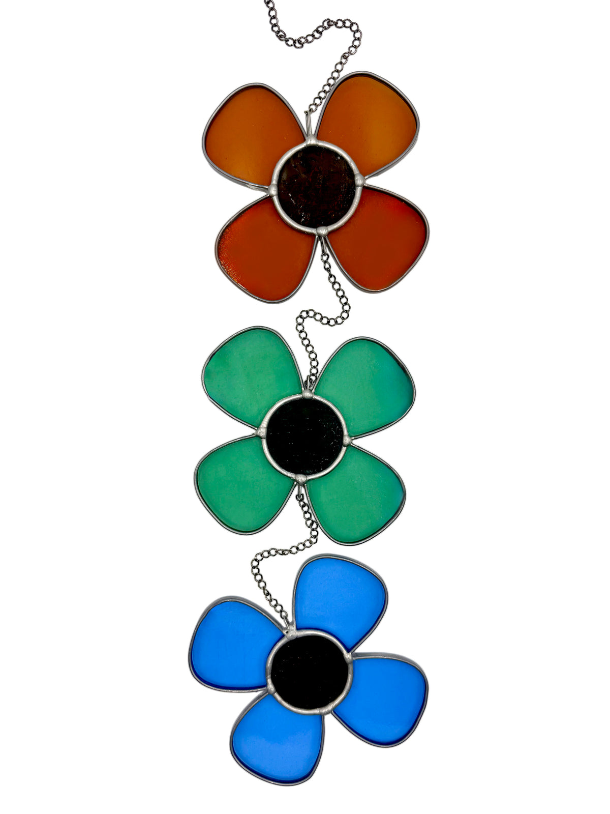 Abri de jardin en verre (États-Unis) « Daisy Chain » marron/menthe/azur, attrape-soleil de 44,5 cm