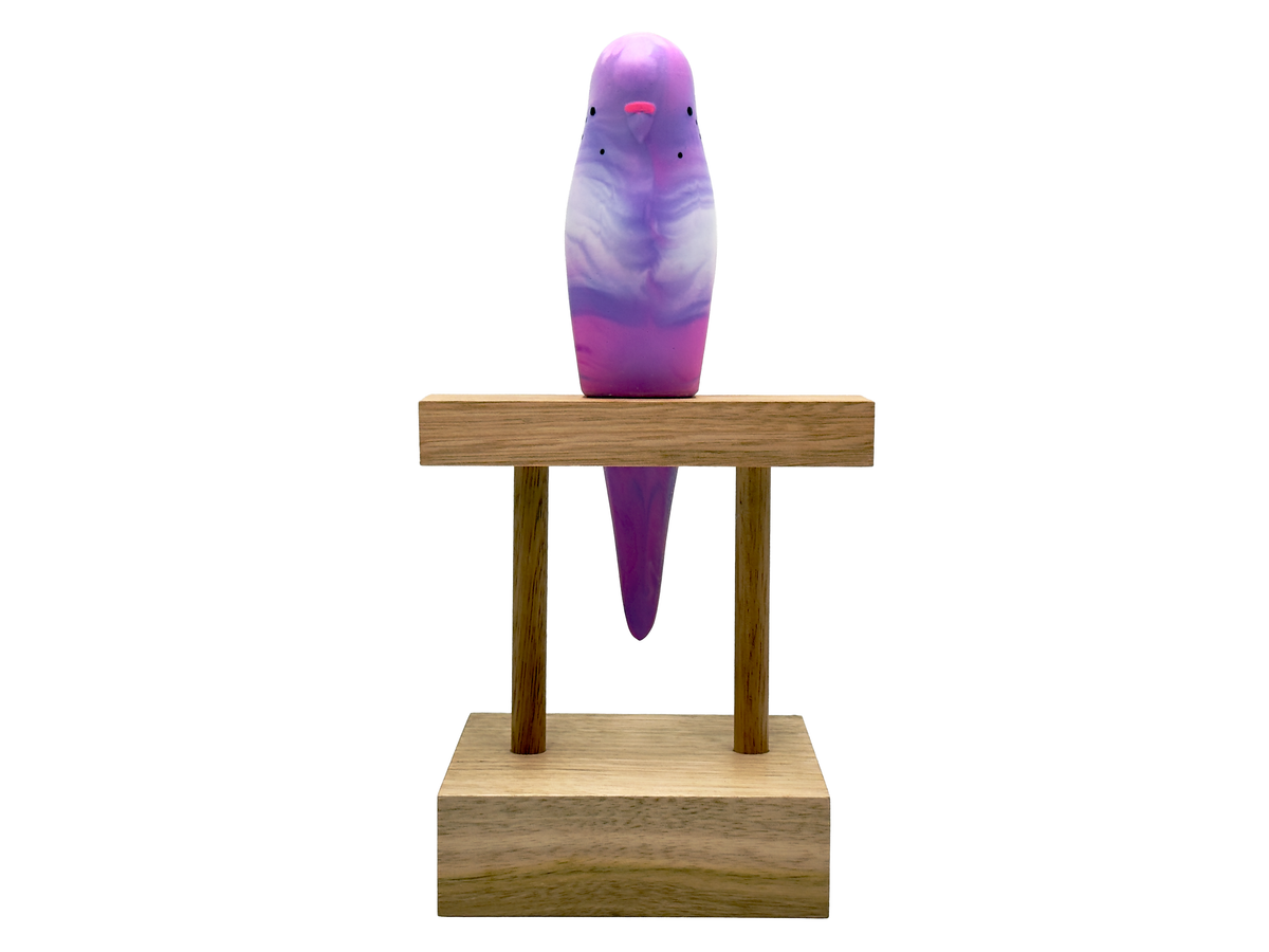 Pete Cromer (Australia) Resin Budgerigar - Purple
