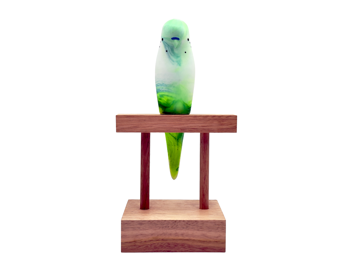 Pete Cromer (Australia) Resin Budgerigar - Green