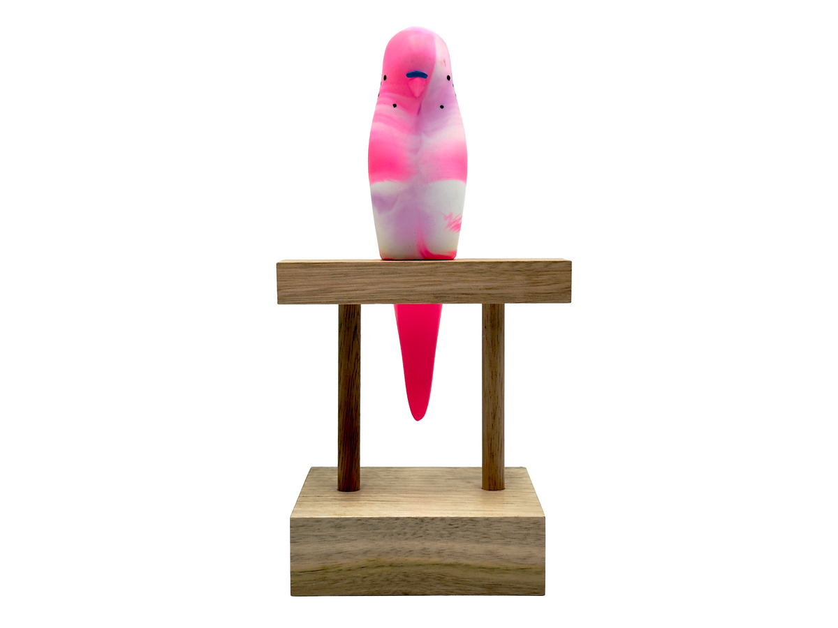 Pete Cromer (Australia) Resin Budgerigar - Pink