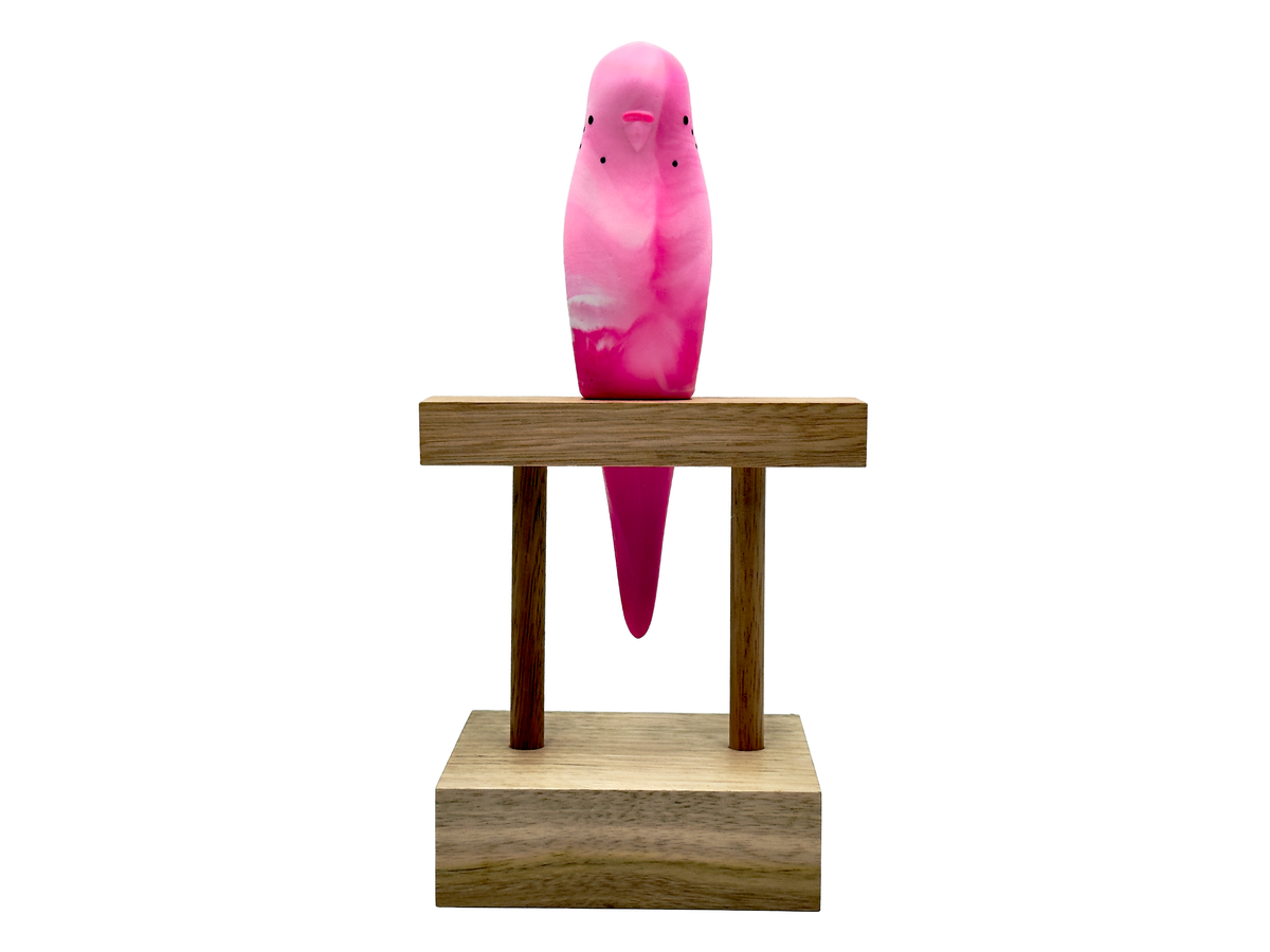 Pete Cromer (Australia) Resin Budgerigar - Pink