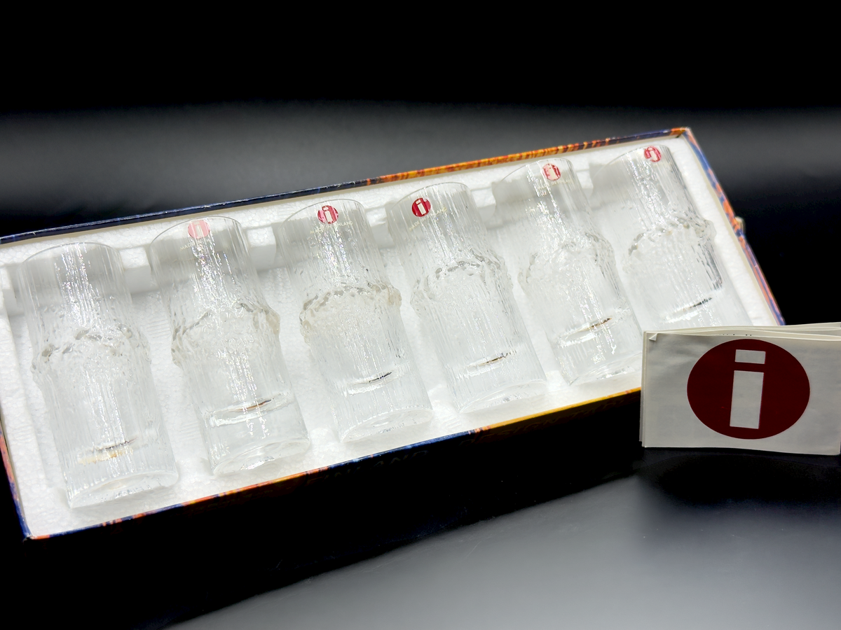 Vasos de chupito 'Niva' de Iittala (Finlandia) [Juego de 4] Embalaje vintage original