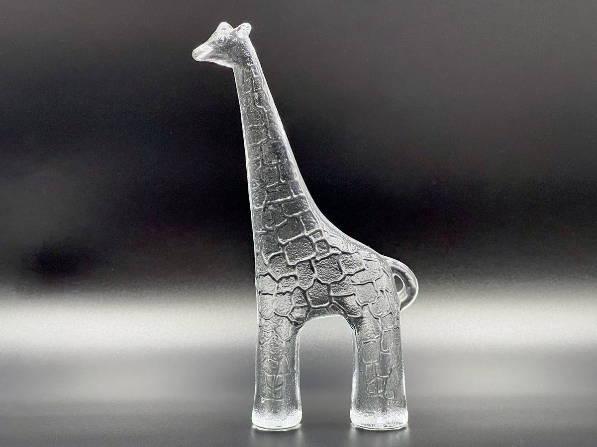 Kosta Boda (Sweden) 'Giraff' (Giraffe) 7" Glass Figurine, from the Zoo series | Model 97753-3, Original Vintage Packaging