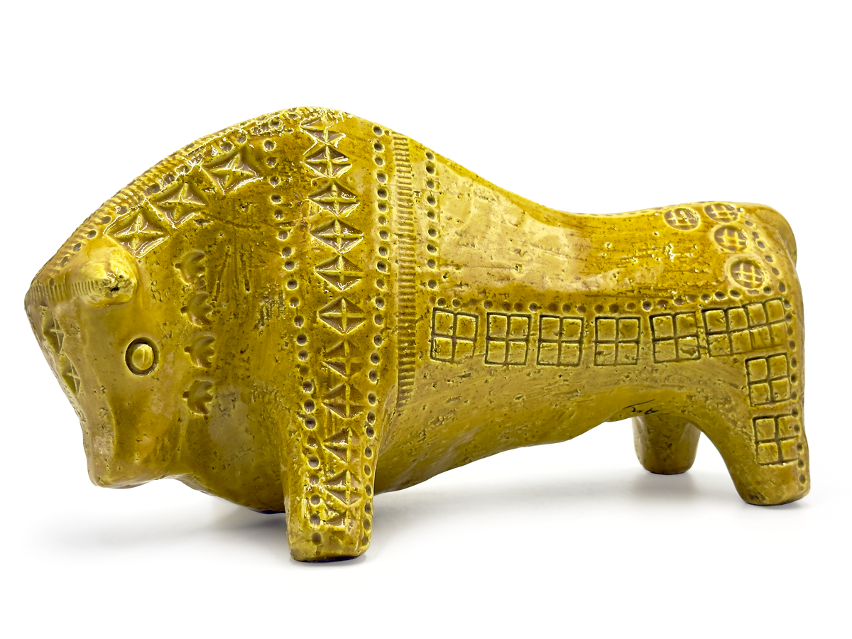 Bitossi (Italy) 'Rimini' in Mustard Yellow, 13" Bull *RARE FIND*