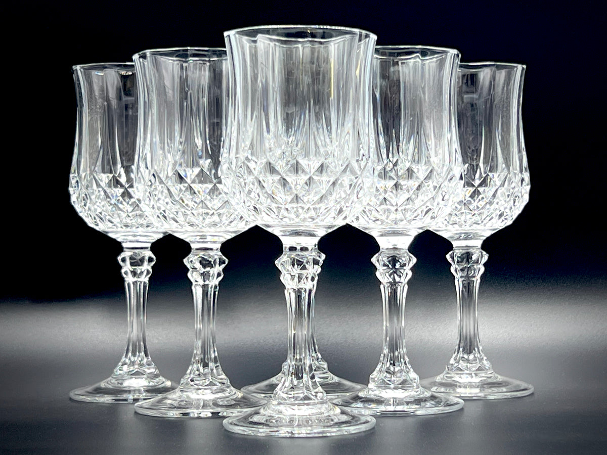 Cristal D'Arques-Durand (France) 'Longchamp' Crystal White Wine Glasses [Set x6] - That Retro Piece