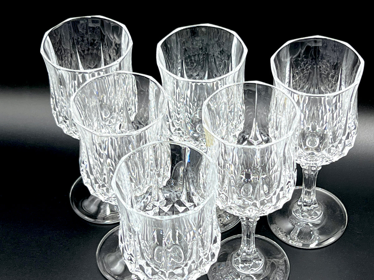 Cristal D'Arques-Durand (France) 'Longchamp' Crystal White Wine Glasses [Set x6] - That Retro Piece