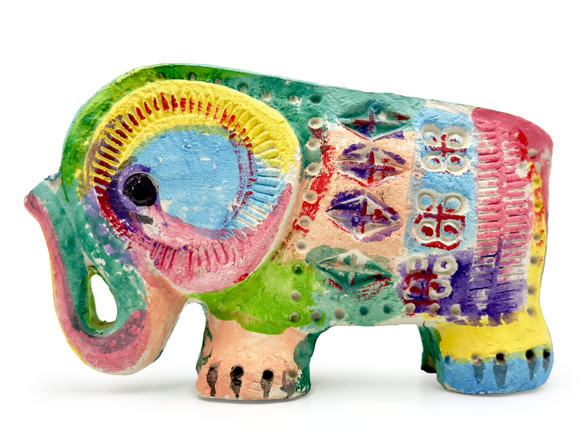 Bitossi (Italy) 'Green Garden' 6" Elephant *RARE FIND*